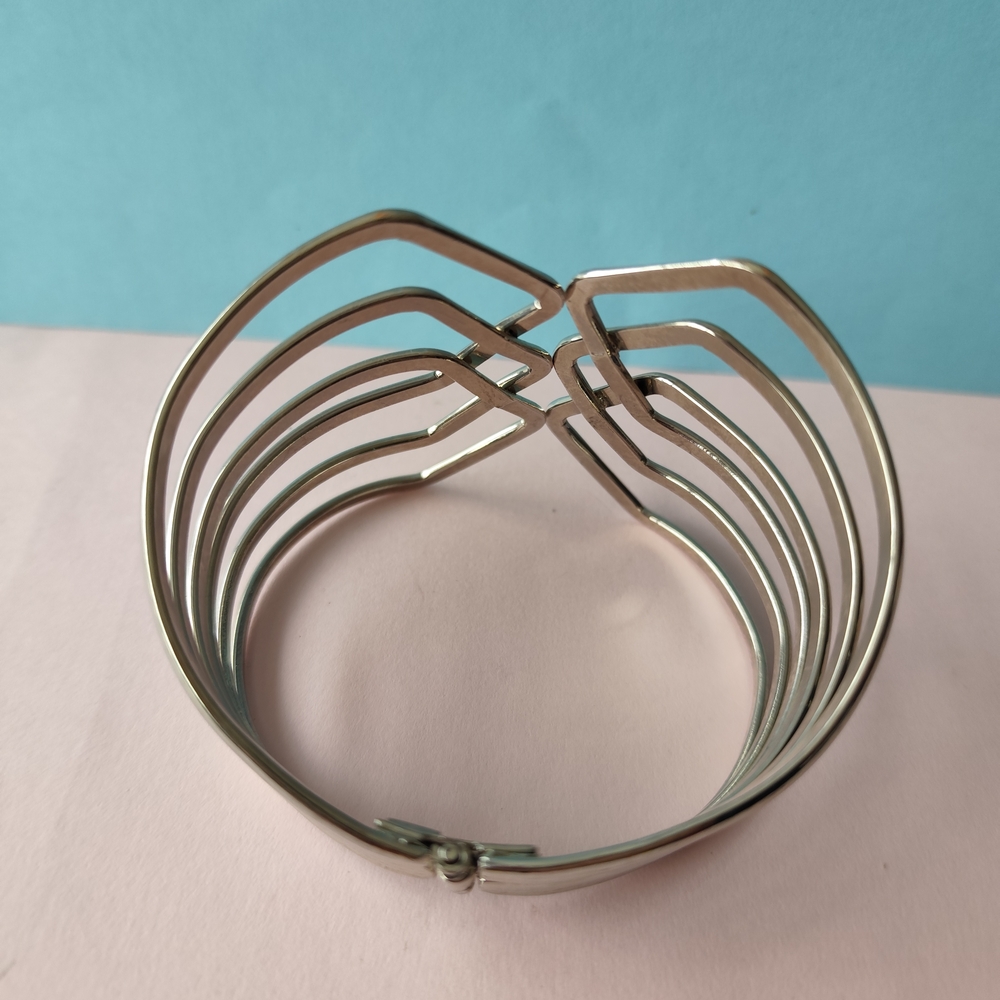 4/$50⭐️Chic Silver Openwork Cuff Bracelet - Picture 2 of 10